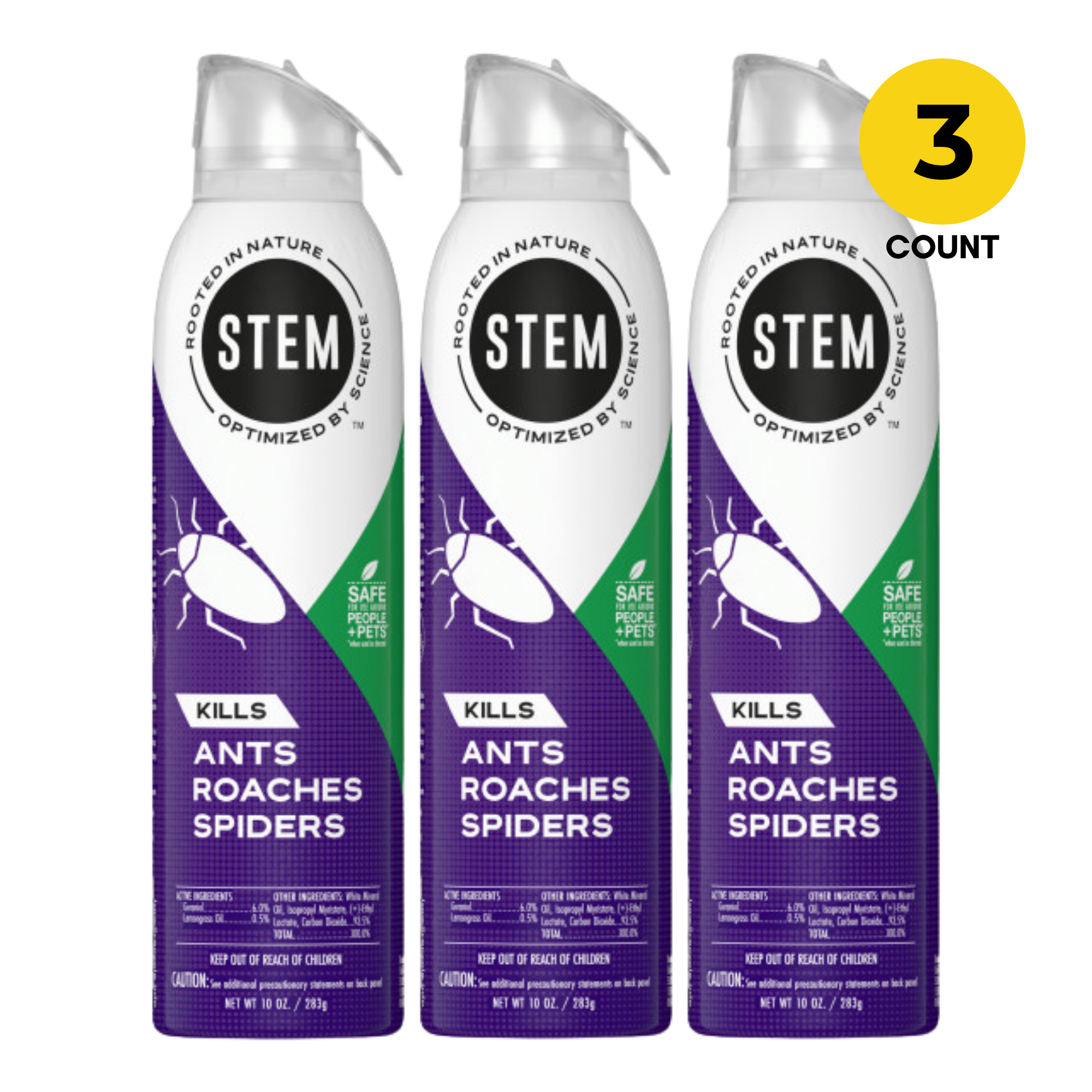 Kills Ants, Roaches, & Spiders Bug Spray, 10oz, 3ct Set