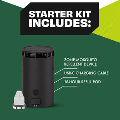 Zone Mosquito Repellent Ready + Restocked Set, 1 Device + 3 Refills