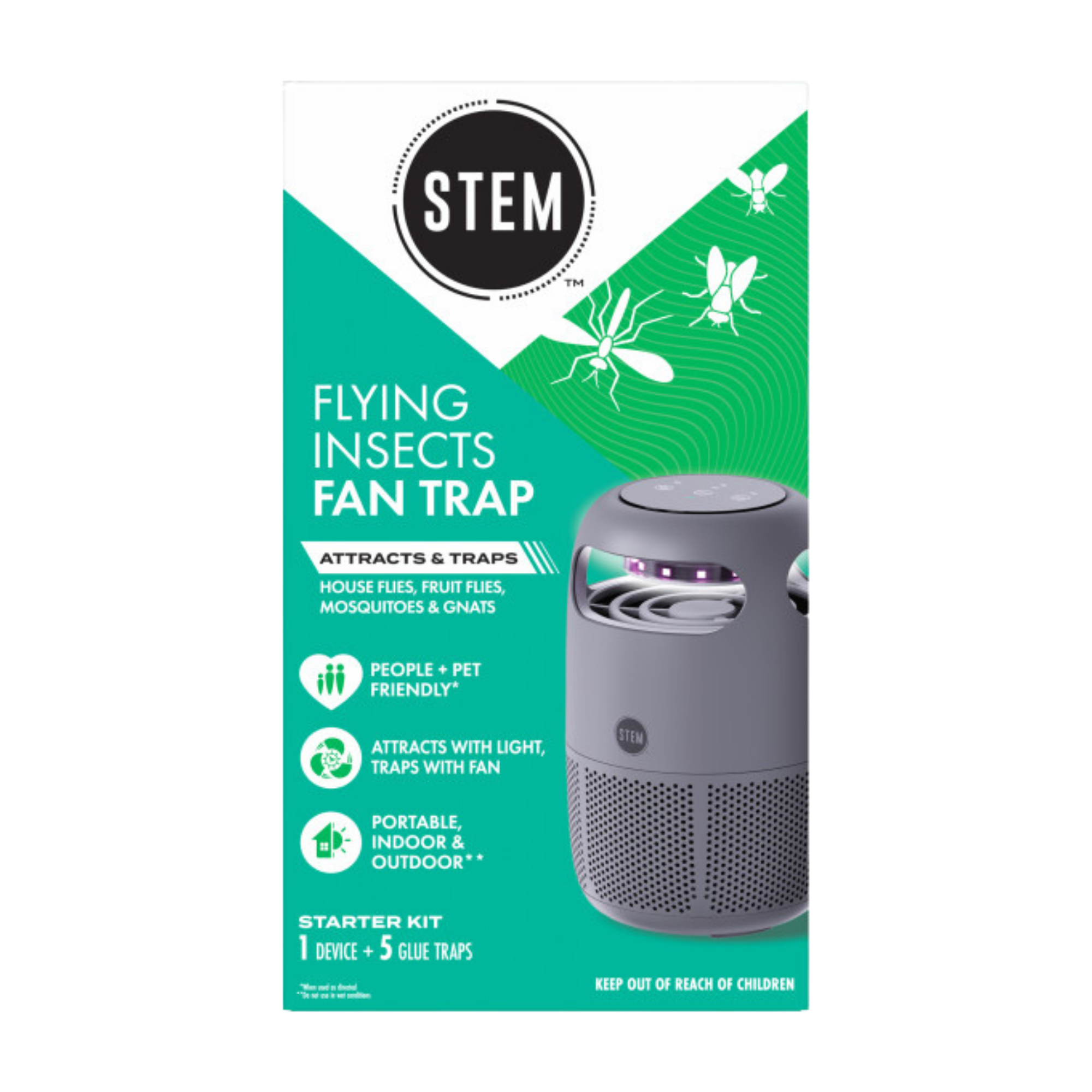 Flying Insects Fan Trap Starter Kit - Device + 5 Refills