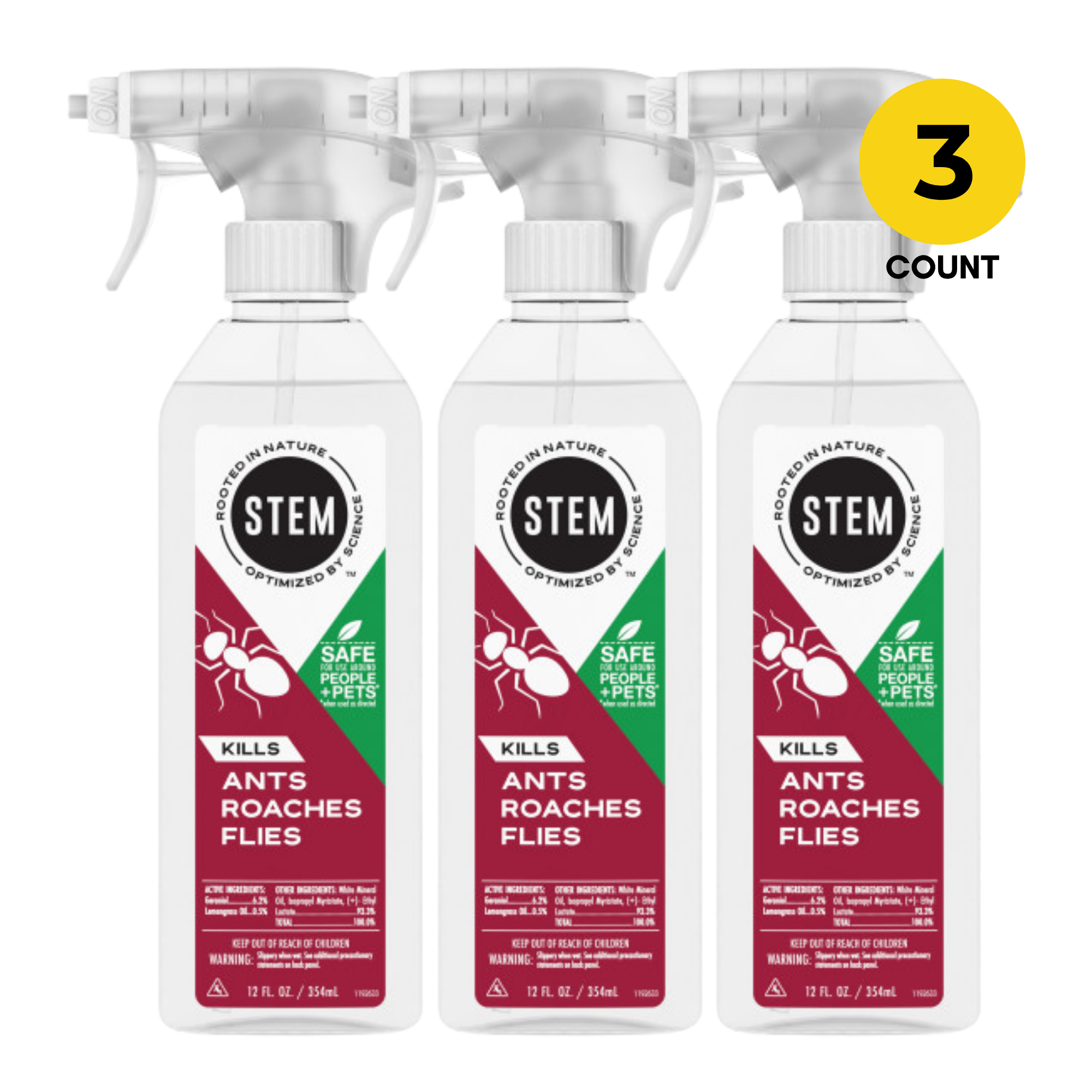 Kills Ants, Roaches, & Flies Bug Spray, 12oz, 3ct Set