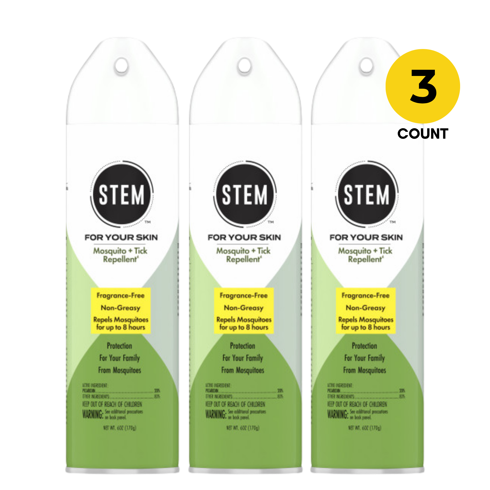 For Your Skin Mosquito + Tick Repellent, 6oz, 3ct Set