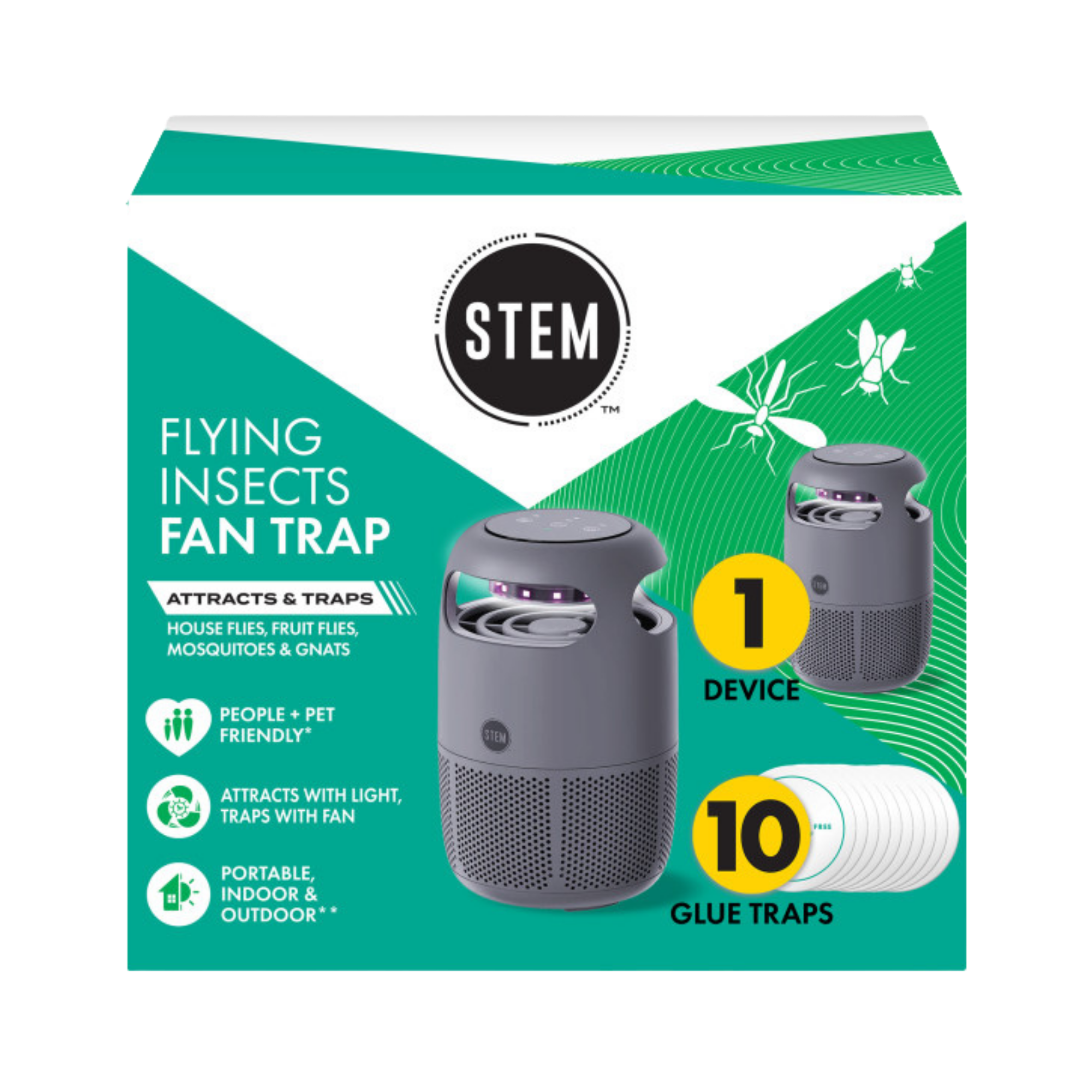 Flying Insects Fan Trap Starter Kit - Device + 10 Refills